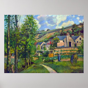 Landschap in Pontoise door Camille Pissarro Poster