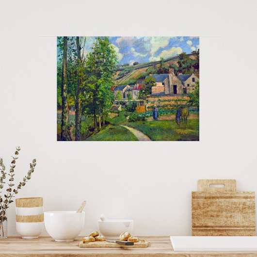 Landschap in Pontoise door Camille Pissarro Poster (Keuken)