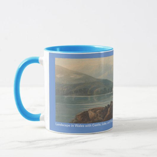 Landschap in Wales met kasteel, door John Varley Mok (Links)