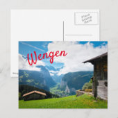 Landschap in Wengen in Zwitserland Briefkaart (Voorkant / Achterkant)
