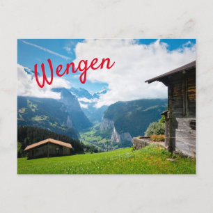 Landschap in Wengen in Zwitserland Briefkaart