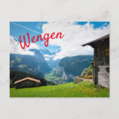 Landschap in Wengen in Zwitserland Briefkaart (Voorkant)