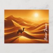 Landschap kameel woestijn decor zonneschijn droog briefkaart (Voorkant)