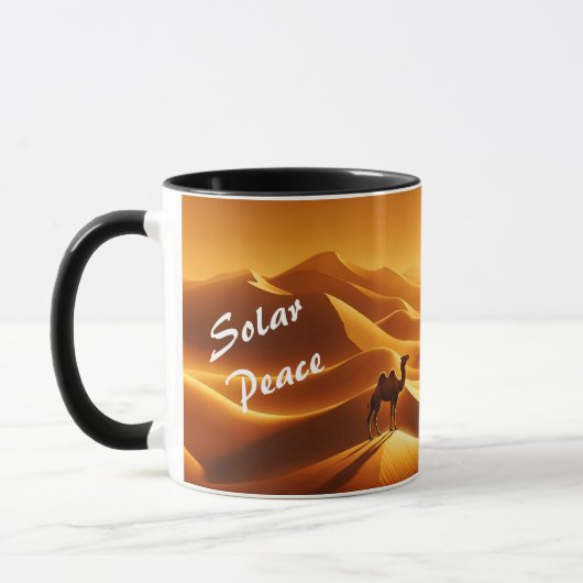 Landschap kameel woestijn decor zonneschijn droog mok (Links)