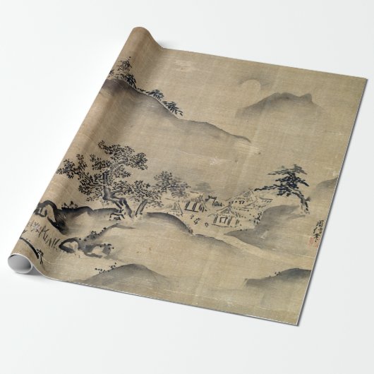 Landschap Kano Chikanobu Cadeaupapier (Uitgerold)