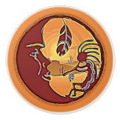 Landschap Knop - Kokopelli Moon Feather 1 (Voorkant)