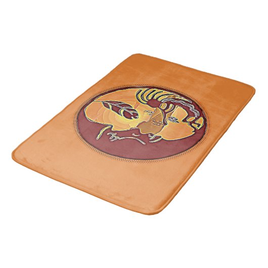 Landschap Knop - Kokopelli Moon Feather 1 Badmat (Gekanteld)