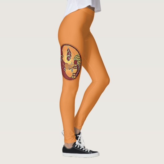 Landschap Knop - Kokopelli Moon Feather 1 Leggings (Rechts)
