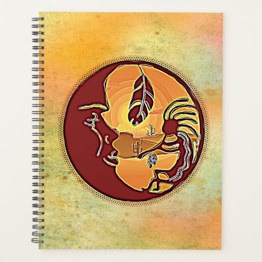 Landschap Knop - Kokopelli Moon Feather 1 Planner (Voorkant)