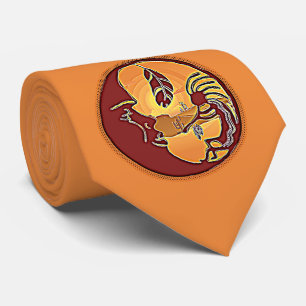 Landschap Knop - Kokopelli Moon Feather 1 Stropdas