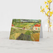 Landschap, koets en trein van Vincent van Gogh Kaart (Gele Bloem)