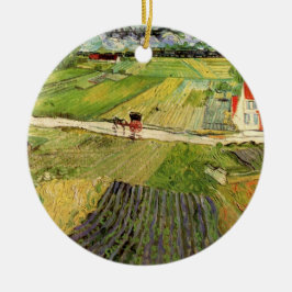 Landschap, koets en trein van Vincent van Gogh Keramisch Ornament