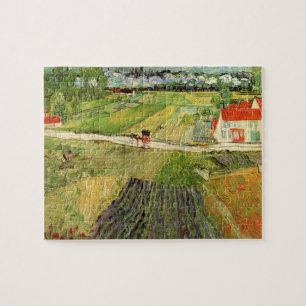 Landschap, koets en trein van Vincent van Gogh Legpuzzel