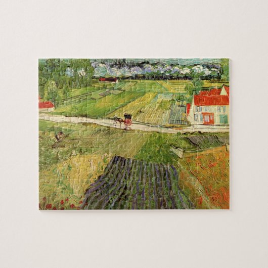 Landschap, koets en trein van Vincent van Gogh Legpuzzel (Horizontaal)