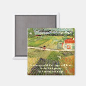 Landschap, koets en trein van Vincent van Gogh Magneet (Voorkant / Achterkant)