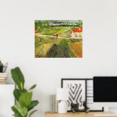 Landschap, koets en trein van Vincent van Gogh Poster (Thuiskantoor)