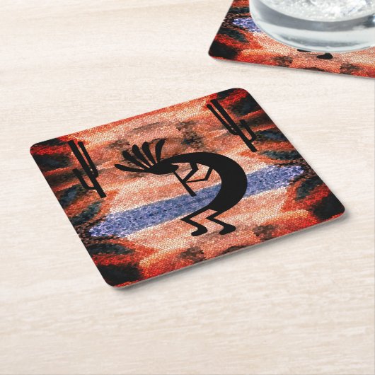 Landschap Kokopelli Southwest Kartonnen Onderzetters (Schuin)