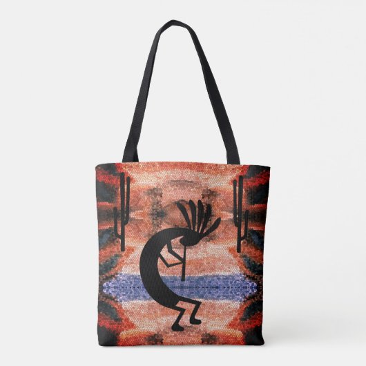 Landschap Kokopelli Southwest Tote Bag (Achterkant)