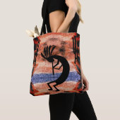 Landschap Kokopelli Southwest Tote Bag (Dichtbij)