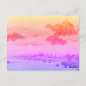 Landschap Koreaans Maanjaar Nieuwjaar Briefkaart (Achterkant)