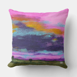 Landschap Kunst Schilder Roze Zonnevaste Kleine Bo Kussen