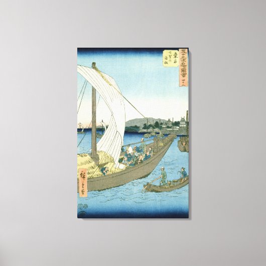Landschap Kuwana uit '53 beroemde Uitzichten Canvas Afdruk (Voorkant)