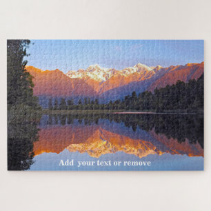 Landschap Lake Matheson, Mount Cook, Nieuw-Zeeland Legpuzzel