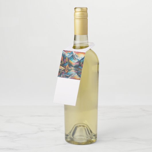 Landschap Lake Mountain bos Flessenhanger (Schuin)