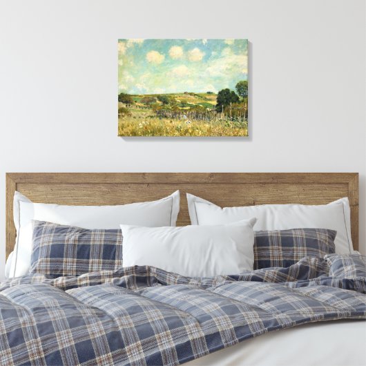 Landschap Landbeemdschap (door Alfred Sisley) Canvas Afdruk (Insitu (Slaapkamer))