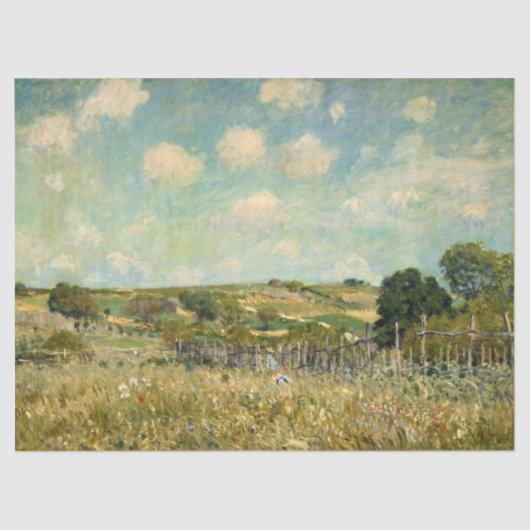 Landschap Landbeemdschap (door Alfred Sisley) Tissuepapier (Voorkant)