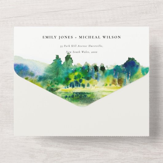 Landschap Landschap Landschap Bergbergen Wuwtcode All In One Uitnodiging (Achterkant)