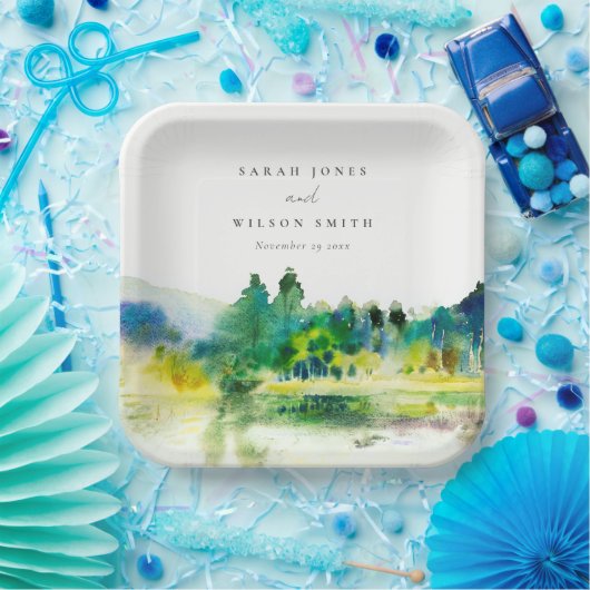 Landschap Landschap Landschap Weduwschap in het Ch Papieren Bordje (Feest)