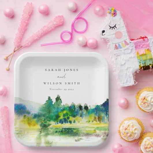 Landschap Landschap Landschap Weduwschap in het Ch Papieren Bordje (Feest)