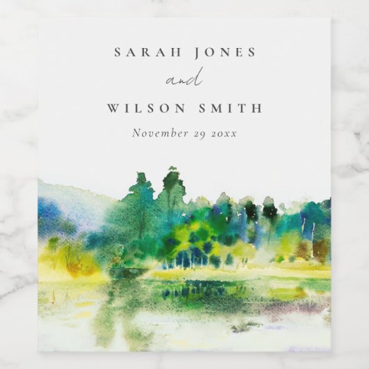 Landschap Landschap Landschap Weduwschap in het Ch Wijn Etiket (Enkel label)