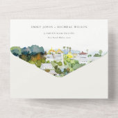 Landschap Landschap Landschap Wuwen QR-code All In One Uitnodiging (Achterkant)