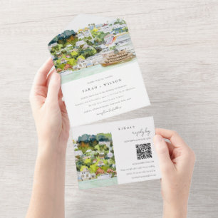 Landschap Landschap Landschap Wuwen QR-code All In One Uitnodiging