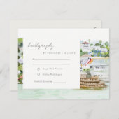 Landschap Landschap Landschap Wuwen Waterverf RSVP Kaartje (Voorkant / Achterkant)