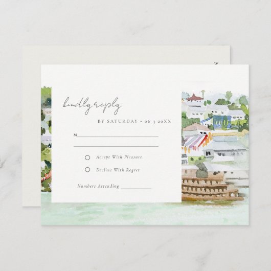 Landschap Landschap Landschap Wuwen Waterverf RSVP Kaartje (Voorkant / Achterkant)