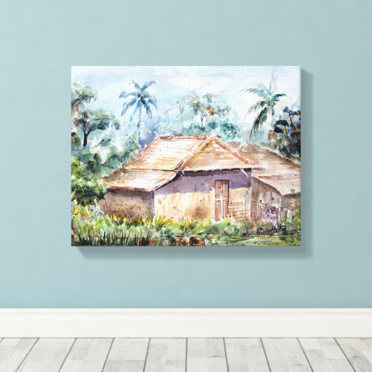 LANDSCHAP landschap schilderij Canvas Print (Insitu (Houten vloer))