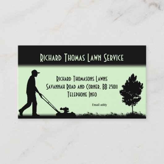 Landschap Landschap van de Lawn Service Light Gree Visitekaartje (Voorkant)