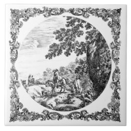 Landschap Landschap Vintage Delft Zwart & Wit  Tegeltje