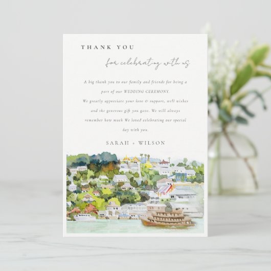 Landschap Landschap Wuwschap Elegant rivier Cruise Bedankkaart (Staand voorkant)