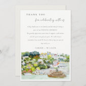 Landschap Landschap Wuwschap Elegant rivier Cruise Bedankkaart (Voorkant / Achterkant)