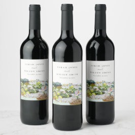 Landschap Landschap Wuwschap Elegant rivier Cruise Wijn Etiket