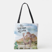 Landschap Llama en woestijn Tote Bag (Achterkant)