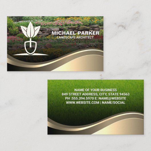 Landschap Logo | Garden Achtergrond Visitekaartje (Voorkant / Achterkant)