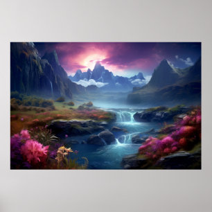 Landschap Magische Dimensie Fantastische Planet Ar Poster