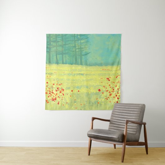 Landschap Meadow Green Yellow Wandkleed (In situ)