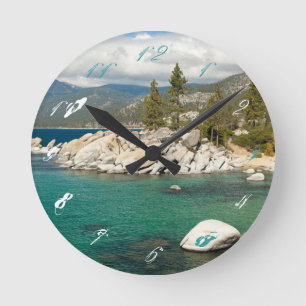 Landschap meer ronde klok