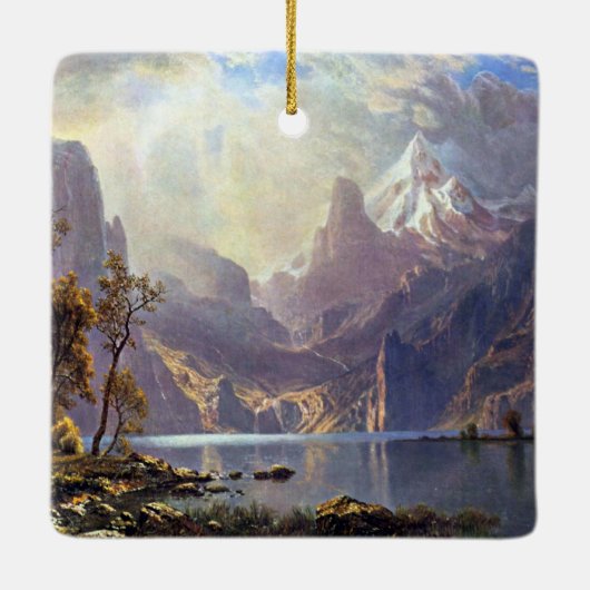 landschap, meer tahoe van Albert Bierstadt Keramisch Ornament (Achterkant)